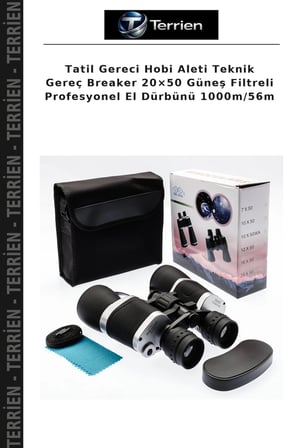 Tatil Gereci Hobi Aleti Teknik Gereç Breaker 20×50 Güneş Filtreli Profesyonel El Dürbünü 1000m/56m