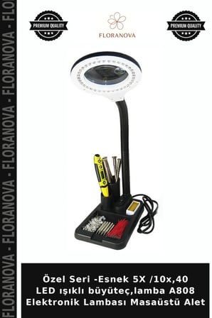 Özel Seri -Esnek 5X /10x,40 LED ışıklı büyüteç,lamba A808 Elektronik Lambası Masaüstü Alet