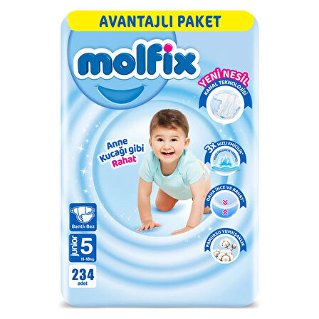 Molfix Bebek Bezi Ultra Fırsat Paketi Junior 5 No 78 Li X 3'li