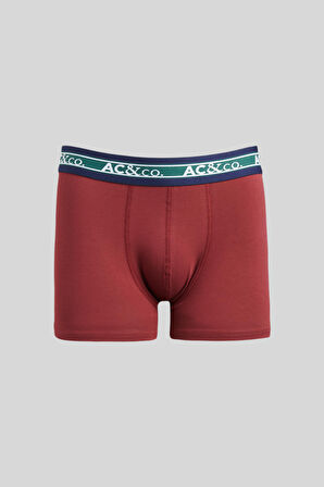 Erkek Sıyah-bordo-yesıl 3'lü Pamuklu Esnek Boxer Paketi
