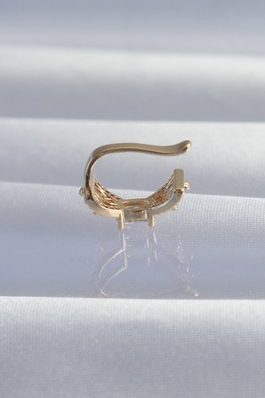 Pirinç Gold Renk Zirkon Taş Kaplama Earcuff Küpe - Lisinya