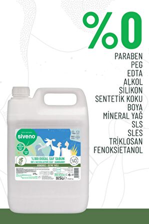 Siveno %100 Doğal Sıvı Kastil Sabun Defne Yağlı Arındırıcı Nemlendirici Bitkisel Vegan 5000 ml