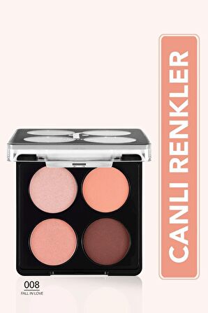 Flormar Mat & Işıltılı Far Paleti (pembe-kahve) - Color Eyeshadow Palette - 008 Fall In Love - 8682536051224