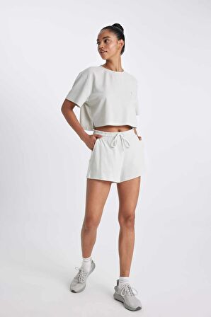 DeFactoFit Standart Fit Sporcu Düz Paça Ribana Şort A9919AX24SMGR294