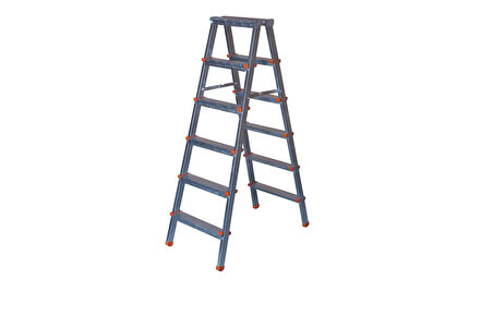 6+6 Basamaklı Çift Çıkışlı Galvanizli Profil Merdiven