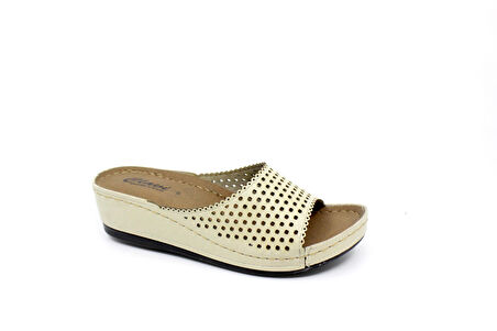 Kadın Bej Dolgu Topuk Anatomıc Terlik Clavı 1856