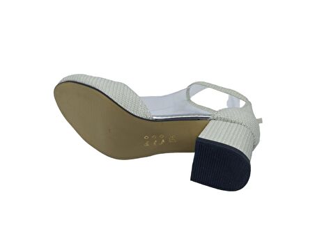 Zerhan 800 Kız Çocuk Krem Simli Karnı Yarık Ayakkabı