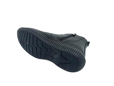 Zerhan 1850 Kadın Siyah Hakiki Deri Fermuarlı Bot