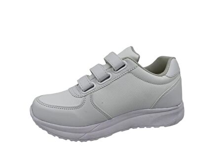 Parley 918 Kadın Kalın Taban Beyaz Cırtlı Günlük Kullanım Spor Ayakkabı