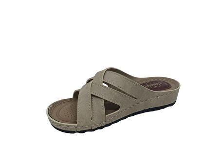 Zerhan Avox Kadın Krem Günlük Kullanım Terlik