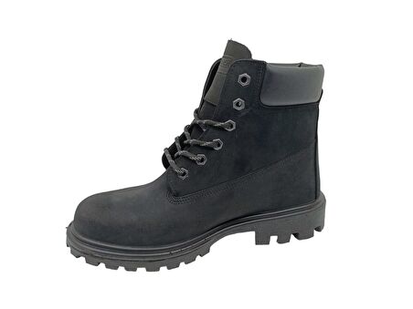 Scooter Unisex Siyah Nubuk Deri Su Geçirmez Bot M7108NKU