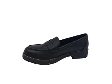 Zerhan 2404 Kadın Siyah Günlük Kullanım Loafer Ayakkabı