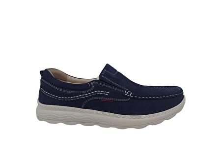 Paggi 1802 Erkek Lacivert Nubuk Deri Loafer Ayakkabı