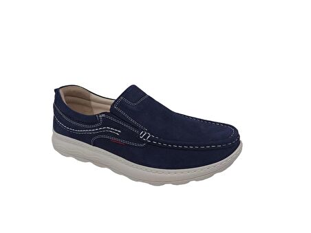 Paggi 1802 Erkek Lacivert Nubuk Deri Loafer Ayakkabı