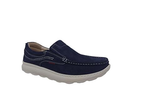 Paggi 1802 Erkek Lacivert Nubuk Deri Loafer Ayakkabı