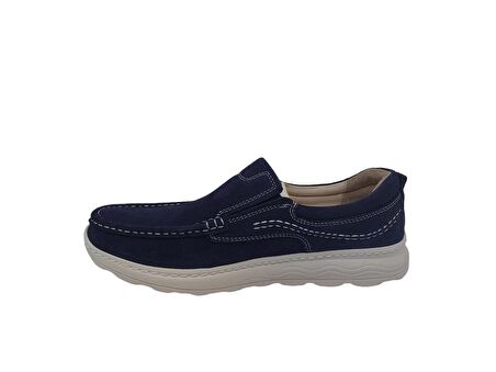 Paggi 1802 Erkek Lacivert Nubuk Deri Loafer Ayakkabı