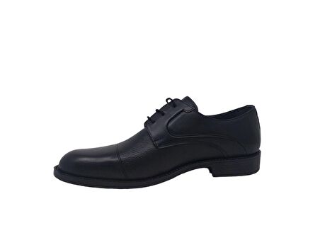 Zerhan 364 Erkek Siyah Bağcıklı Hakiki Deri Klasik Ayakkabı
