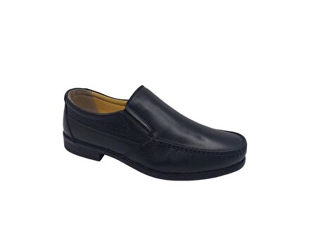 Serra 571 Erkek Siyah Hakiki Deri Loafer Ayakkabı