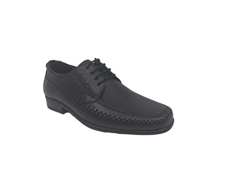 Zerhan 151 Erkek Siyah Bağcıklı Hakiki Deri Poli Taban ( Hafif ) Ayakkabı