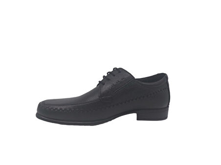 Zerhan 151 Erkek Siyah Bağcıklı Hakiki Deri Poli Taban ( Hafif ) Ayakkabı