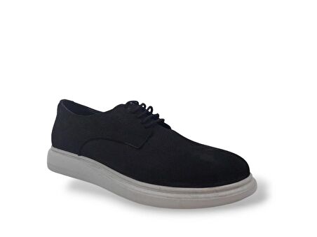 Modesa 249 Erkek Siyah Bağcıklı Nubuk Deri Casual Ayakkabı