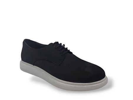 Modesa 249 Erkek Siyah Bağcıklı Nubuk Deri Casual Ayakkabı