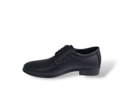 Zerhan 199 Erkek Siyah Bağcıklı Hakiki Deri Klasik Hafif Taban Ayakkabı