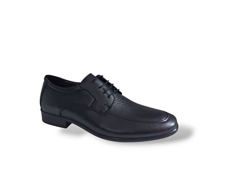 Zerhan 199 Erkek Siyah Bağcıklı Hakiki Deri Klasik Hafif Taban Ayakkabı