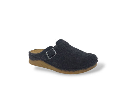 Zerhan 401 Kadın Siyah Tokalı Kumaş Oda Terlik