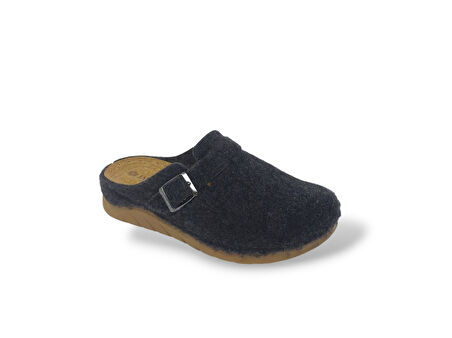 Zerhan 401 Kadın Siyah Tokalı Kumaş Oda Terlik