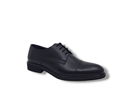 Zerhan 247-401 Erkek Siyah Bağcıklı Hakiki Deri Klasik Ayakkabı