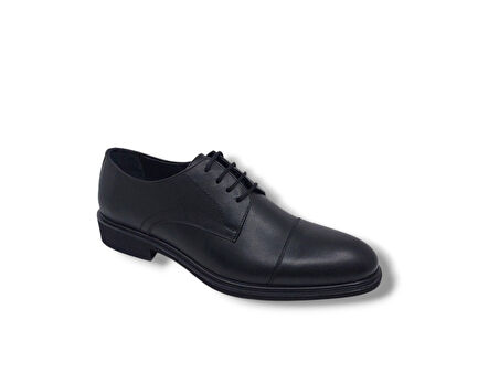 Zerhan 247-401 Erkek Siyah Bağcıklı Hakiki Deri Klasik Ayakkabı