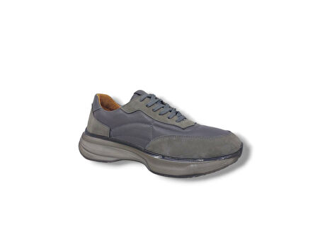 Zerhan 260-345 Erkek Gri Bağcıklı Hakiki Deri Casual Ayakkabı