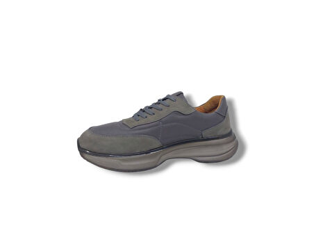 Zerhan 260-345 Erkek Gri Bağcıklı Hakiki Deri Casual Ayakkabı