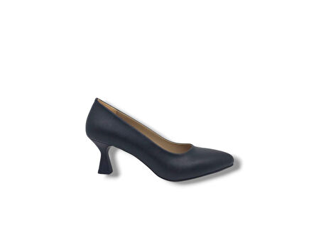 Zerhan 239 Kadın Siyah Alçak İnce Topuklu Ayakkabı