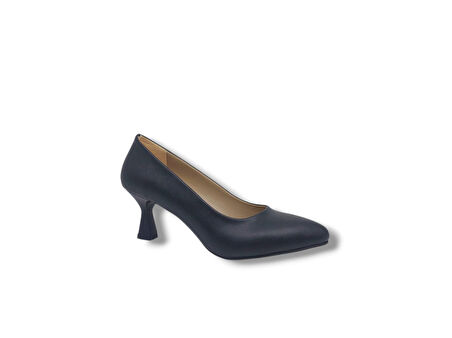 Zerhan 239 Kadın Siyah Alçak İnce Topuklu Ayakkabı