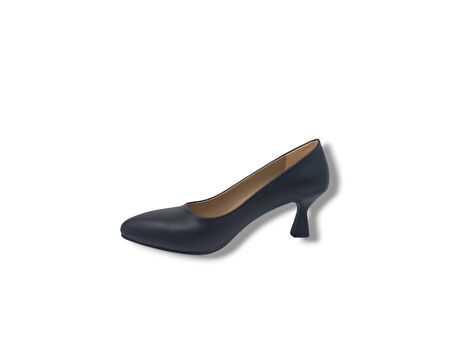 Zerhan 239 Kadın Siyah Alçak İnce Topuklu Ayakkabı