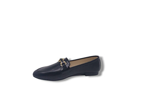 Zerhan 400 Kadın Siyah Tokalı Babet Ayakkabı