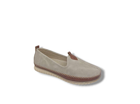 Zerhan 4555 Kadın Krem Günlük Kullanım Comfort Çarık Ayakkabı