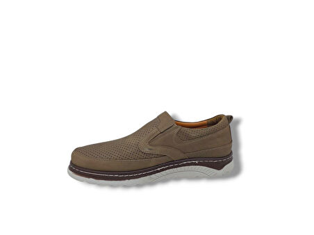 Modesa 251 Erkek Bej Nubuk Deri Loafer Ayakkabı