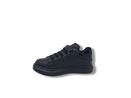 BestOf 150 Çocuk Siyah Cırt Cırtlı Kalın Taban Casual Spor Ayakkabı