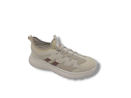 Forza 2566 Erkek Bej File Yürüyüş Koşu Çorap Model Spor Ayakkabı