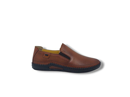 Zerhan 1002 Erkek Taba Hakiki Deri Loafer Ayakkabı