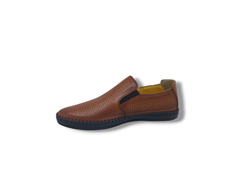 Zerhan 1002 Erkek Taba Hakiki Deri Loafer Ayakkabı