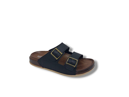 Witta 55201 Unisex Siyah Tokalı Günlük Kullanım Terlik