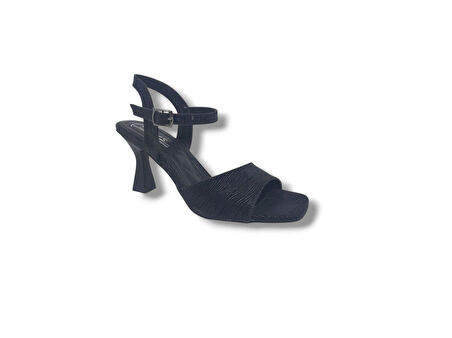 Zerhan 1035 Kadın Siyah Pırıltılı Topuklu Abiye Ayakkabı