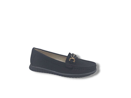 Zerhan 330 Kadın Siyah Tokalı Babet Ayakkabı