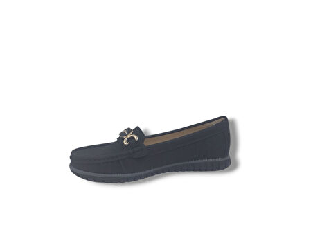 Zerhan 330 Kadın Siyah Tokalı Babet Ayakkabı