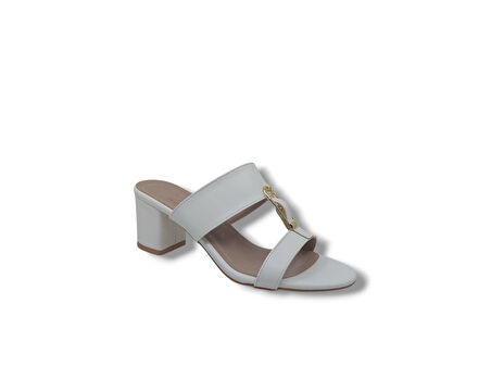 Zerhan 124 Kadın Beyaz Tokalı Topuklu Terlik