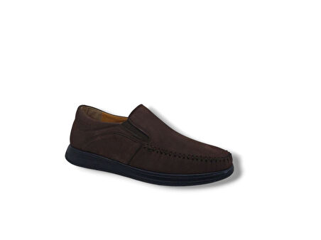 Serra 823 Erkek Koyu Kahve Nubuk Deri Loafer Ayakkabı